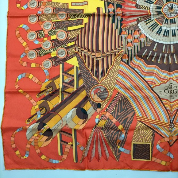 Hermes scarf Carre 90 Oranges Silk100% - Picture 5 of 11